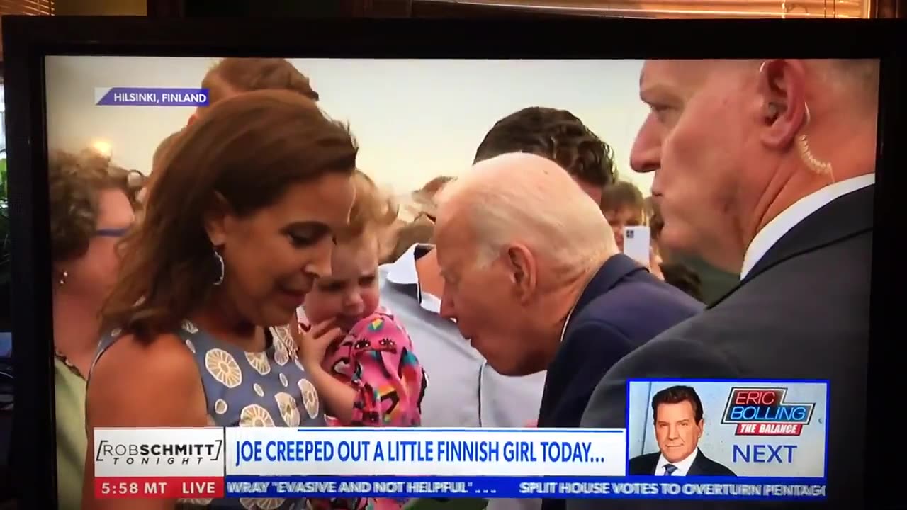 In Finland, little girl wants NOTHING to do with PEDO JOE!