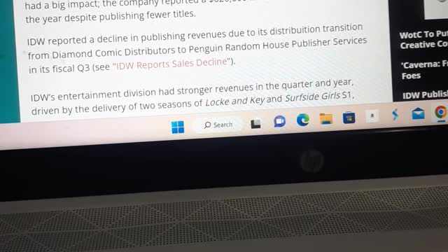 IDW LOSES MONEY IN 2022