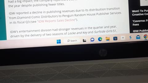 IDW LOSES MONEY IN 2022