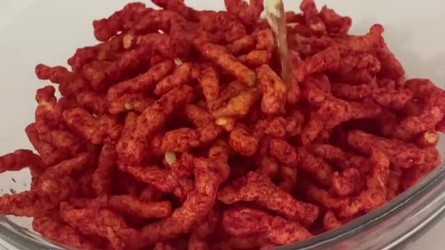 Would you try them? #spicy #pickles #hotcheetos #asmr