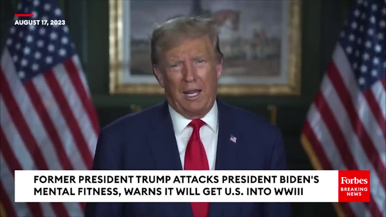 BREAKING NEWS- Trump Claims That Biden Will Lead U.S. Into World War III, Is 'Mental Catastrophe'