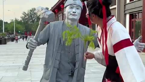 Silver​man Sculpture Funny , Silver Man Ah Shao Funny , part 2467