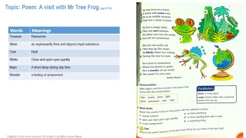 Poem'A visit with MR. Tree frog'