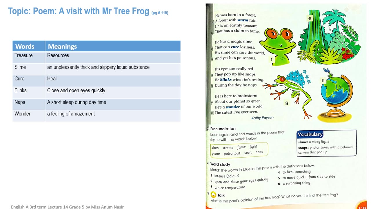 Poem'A visit with MR. Tree frog'