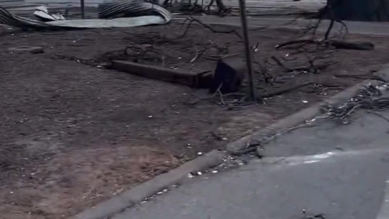 Front Street Lahaina, Hawaii from the ground. Everything is gone