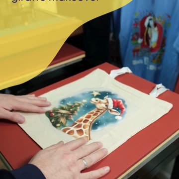 Sparkle Your Holidays: Create Christmas Giraffe Cotton Bags with Fast DTF
