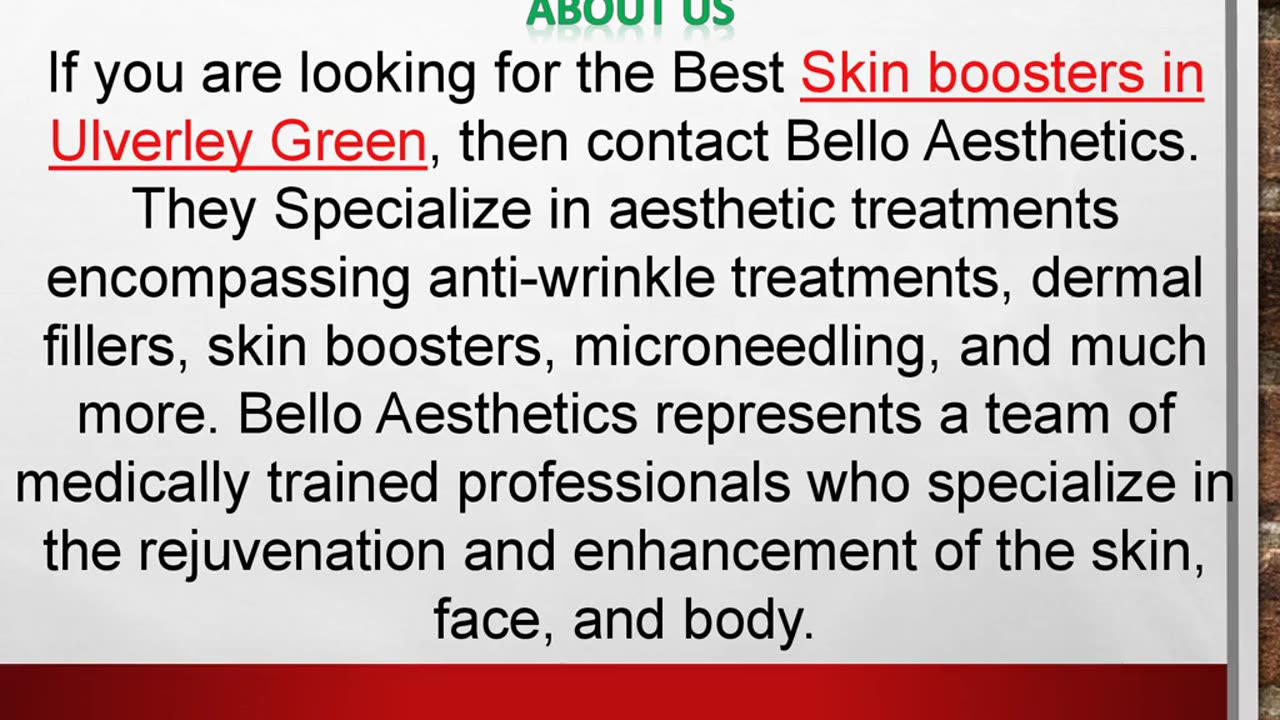 Best Skin boosters in Ulverley Green