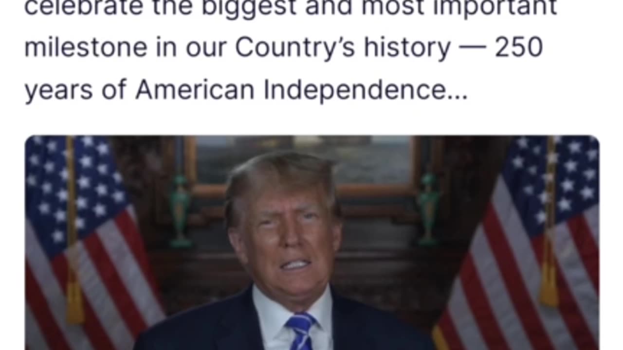 In 3 years - 250 years of American Independence… President Trump 06/03/23..