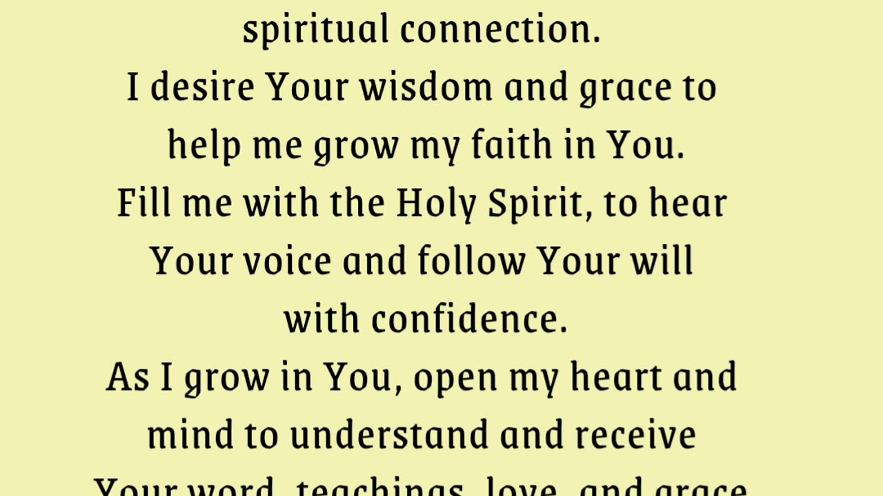 Prayer For Spiritual Growth