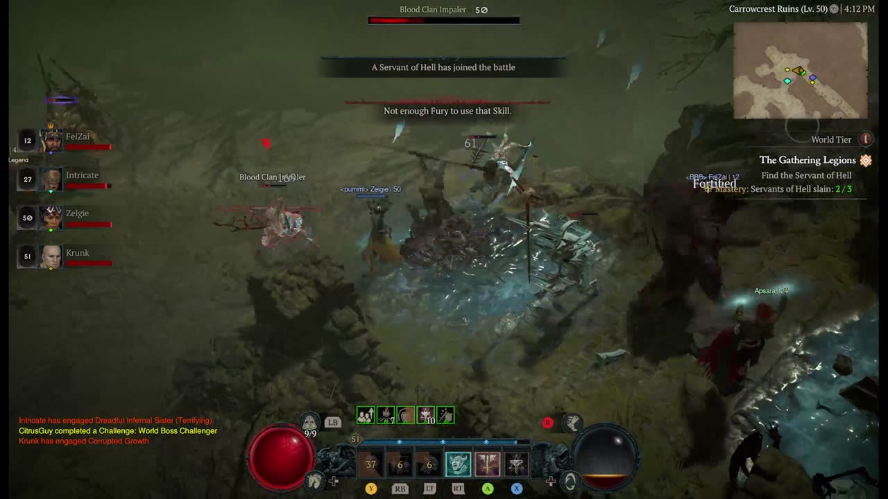 Diablo 4 - Barbarian - Hardcore lvl 51 ASMR xp farming