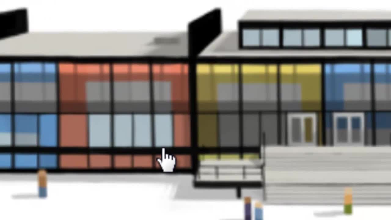 Google Doodle-Ludwig Mies van der Rohe Crown Hall (Architectural View)