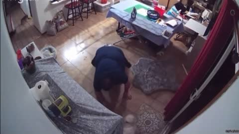 Guy Trips and Fall Rushing to the Other Side of the Apartment