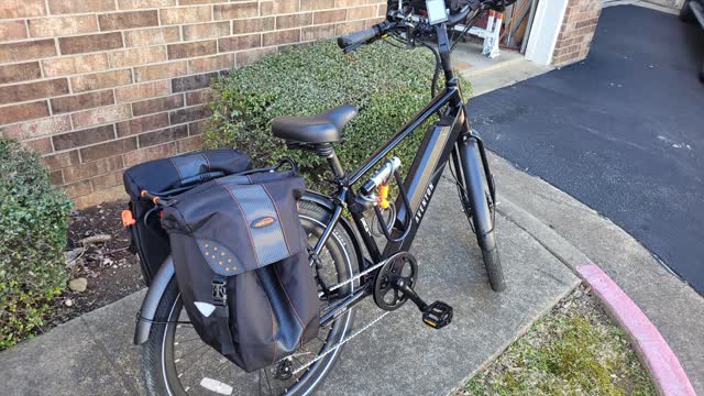 Aventon Pace 500 with Ibera Panniers Bags & Touring PakRak System