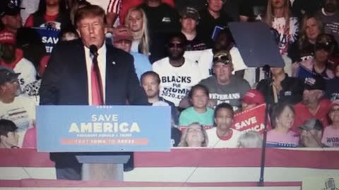 PRESIDENT TRUMP IN HIS SPEECH RALLY IN IA.