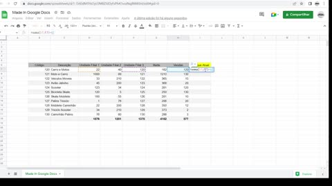 Como Subtrair no Google Planilhas | Google Sheets