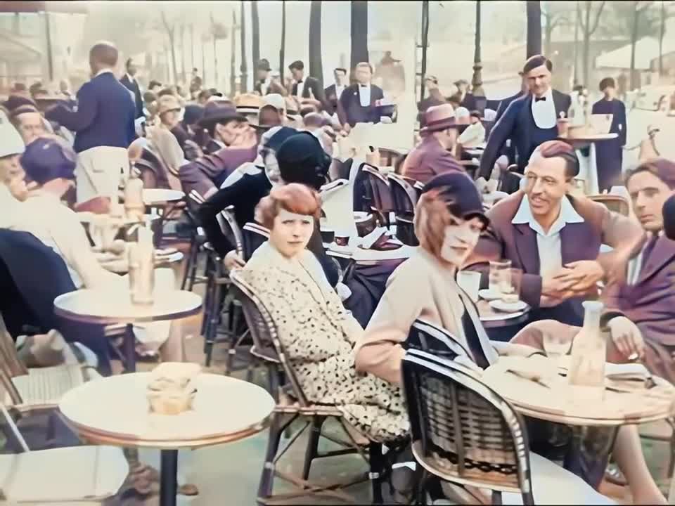 Paris 1920s in color [60fps, Remastered] w_sound design added