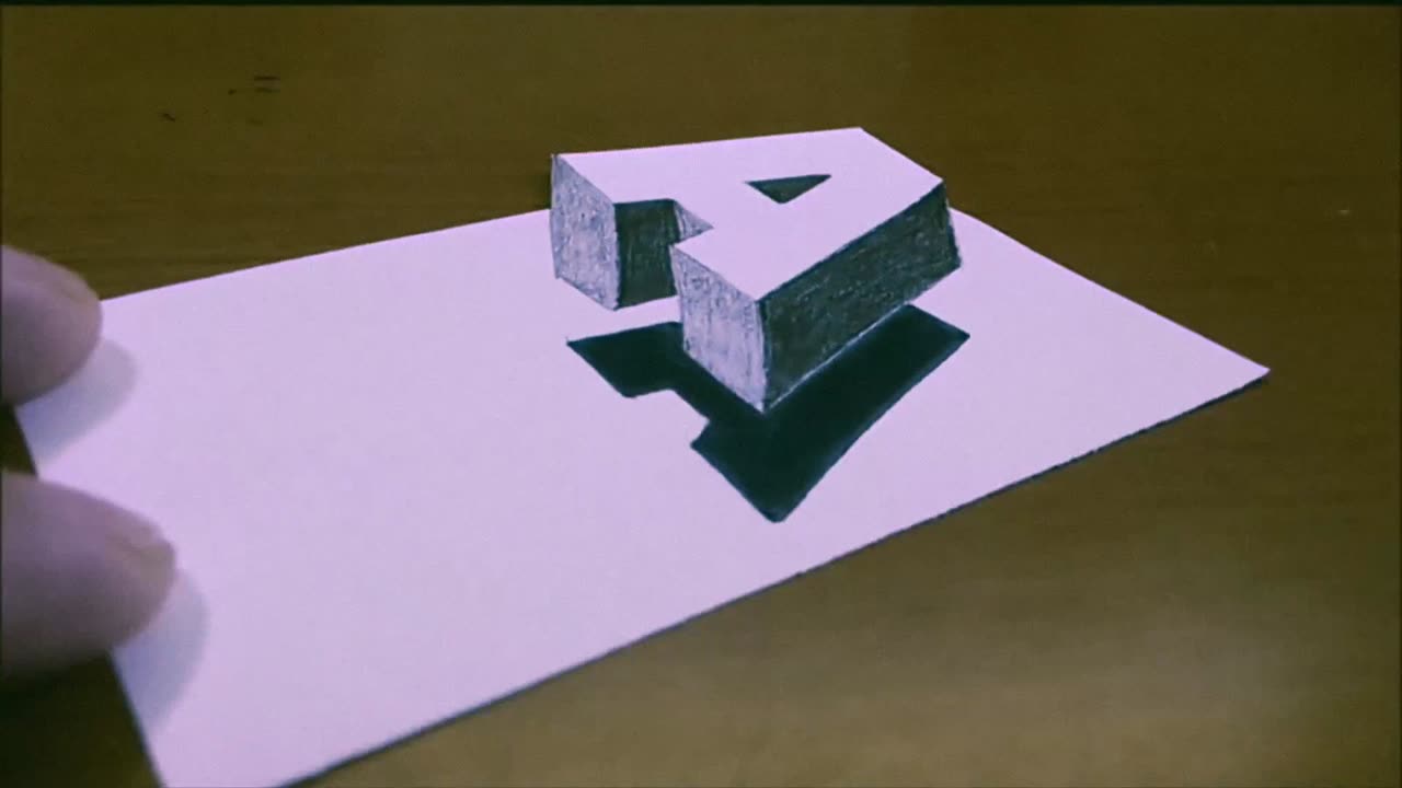 How to draw shadow alphabet | 3D letter A | 3D Trick Art on paper