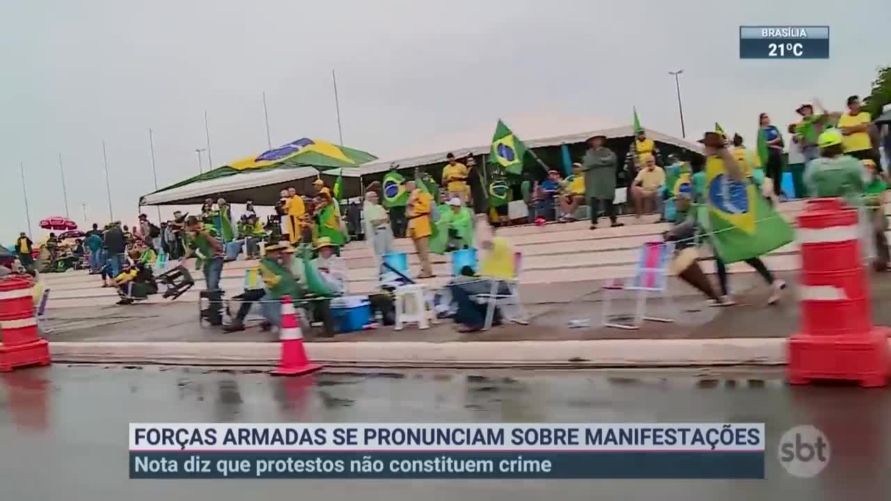 Forças Armadas condenam excessos em manifestações | SBT Brasil (11/11/22)