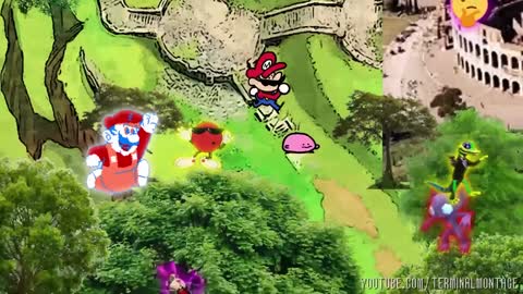 Mario and Kirby rescue meme spirits