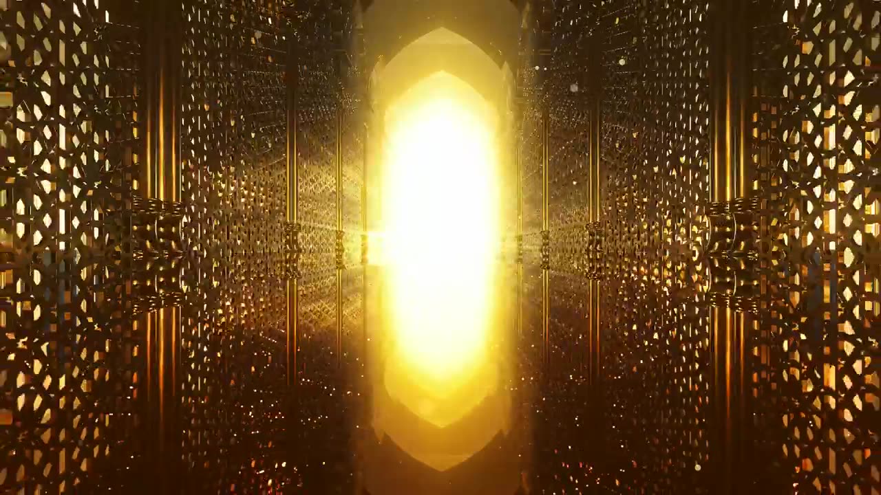 Golden walls and a light at the end, Ramadan concept