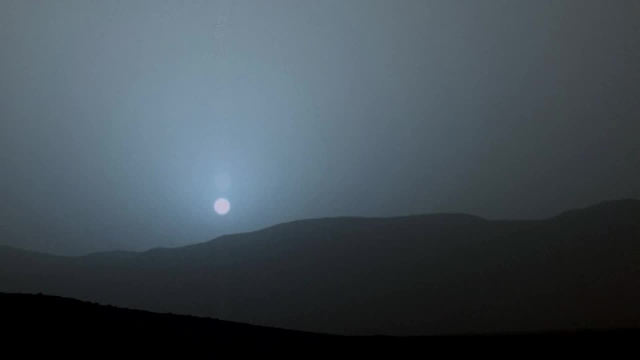 Sunset on Mars blue