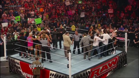 John Cena and Brock Lesnar get into a brawl that clears the entire locker room: Raw, April 9, 2012