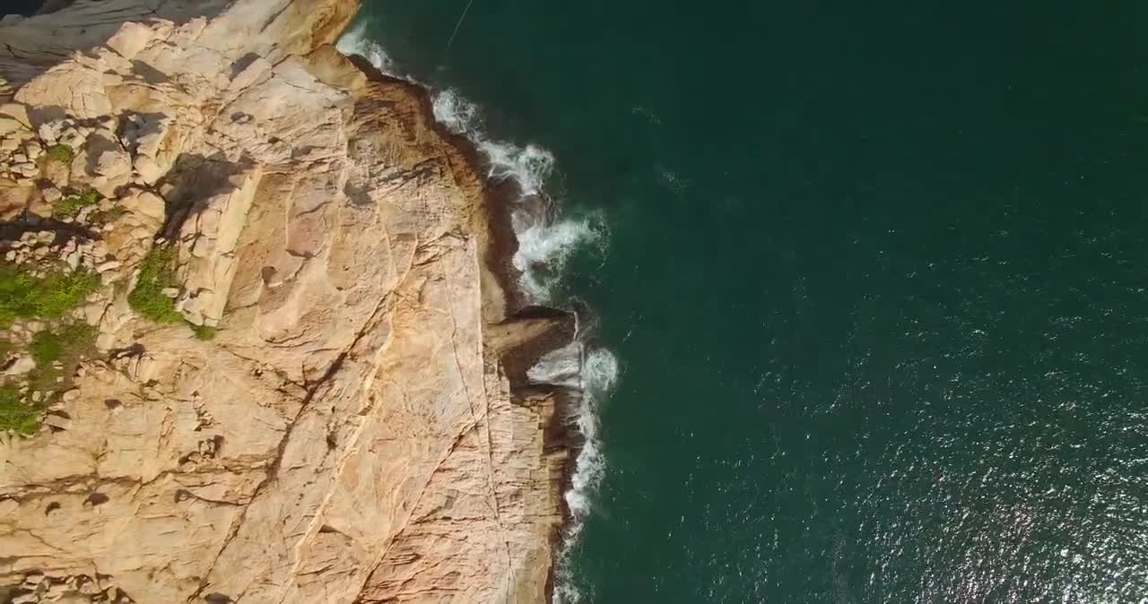 Cliff Island Sea View Drone Aerial View Free stock footage Free HD Videos