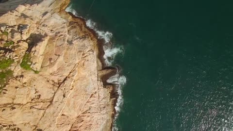 Cliff Island Sea View Drone Aerial View Free stock footage Free HD Videos