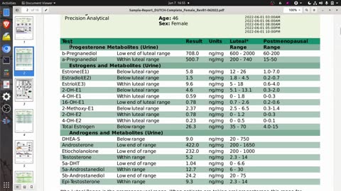 Sex and Adrenal Hormones Test - DUTCH - Sample Report Overivew