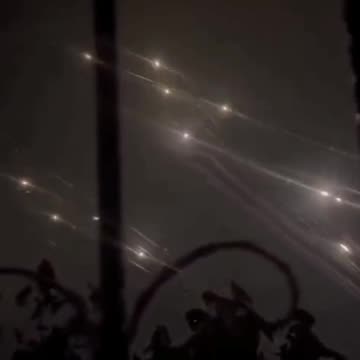 Large rocket barrage from Gaza heading towards Israel