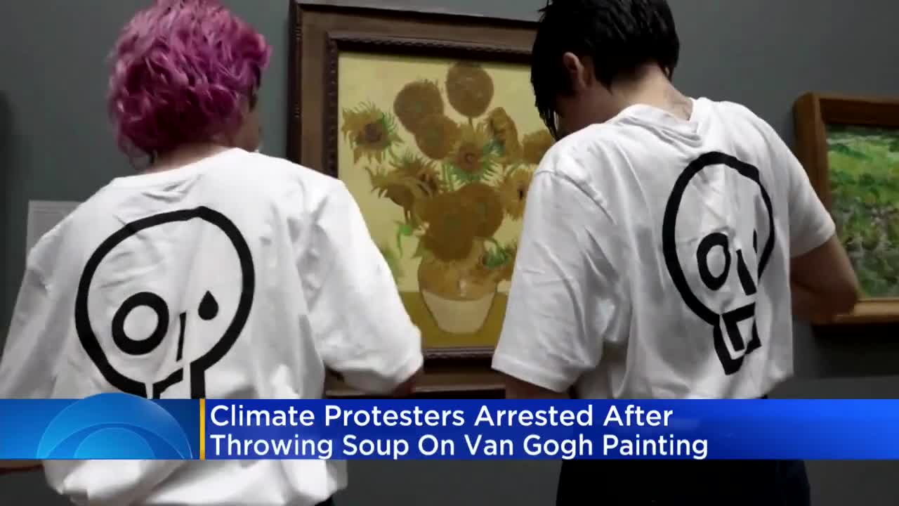 Vincent Van Gogh 'Sunflowers' painting defaced by protesters