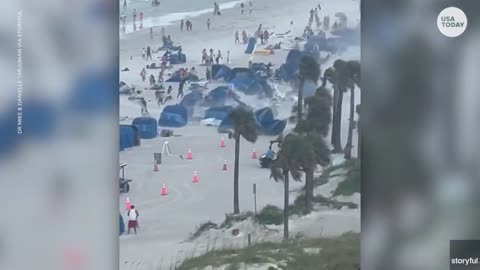 tornado on beach in usa