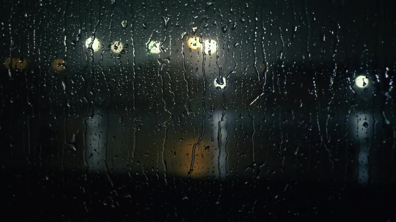 Relaxing Rain At Night On Window
