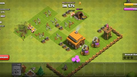 Clash of clans 3 stars on every single attack in townhall level 2