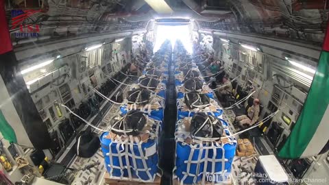 UAE's C-17 First Airdrop Over Washington USA