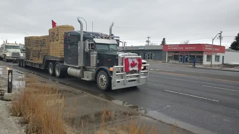 Edmonton, Alberta Canada anit-Government truckers protest Covid-19