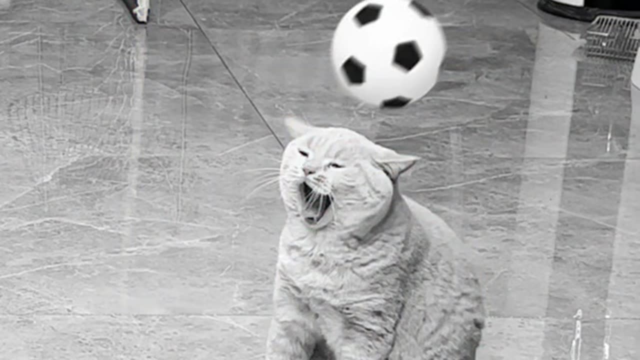 The cat playing football | funny cat