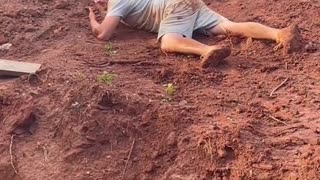 Hungry Man Falls Down Muddy Hill