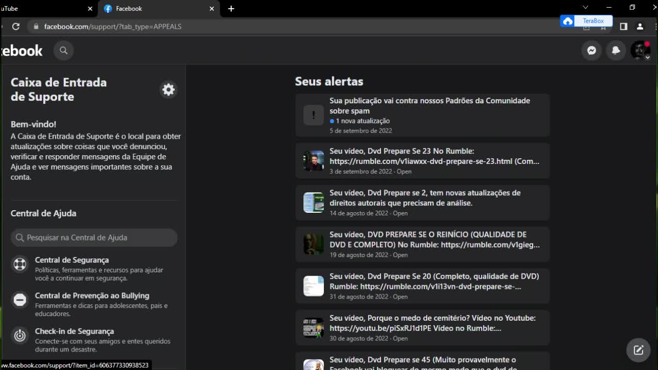 Vídeo aviso sobre o Telegram e as outras redes sociais