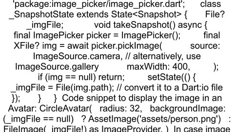 how to create an image picker from gallery and camera in flutter