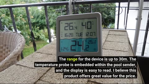 TFA Dostmann Venice Poolthermometer, 30.3056.10, zur Überwachung der Wassertemperatur in Pool