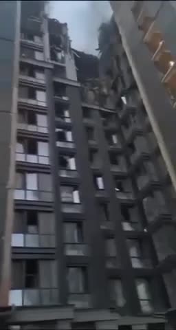 Video of the consequences of the flight over a residential complex in Dnipro.