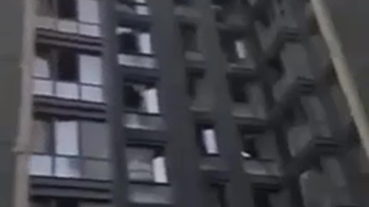 Video of the consequences of the flight over a residential complex in Dnipro.