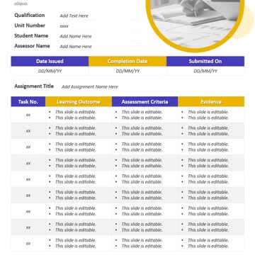 One Page Project Work Assignment PowerPoint Template