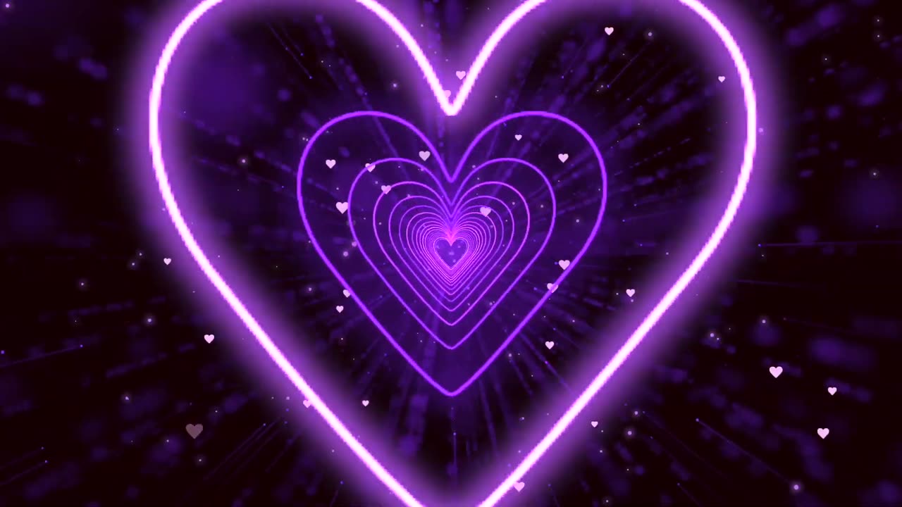 284. Heart Tunnel Background💜Purple Heart