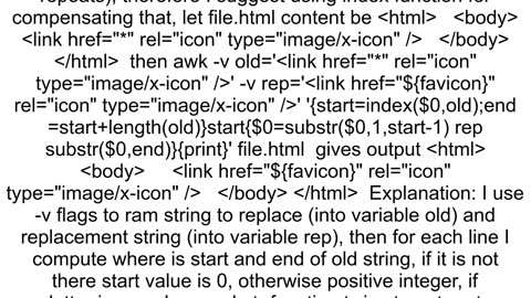 replace text in html with sed or awk