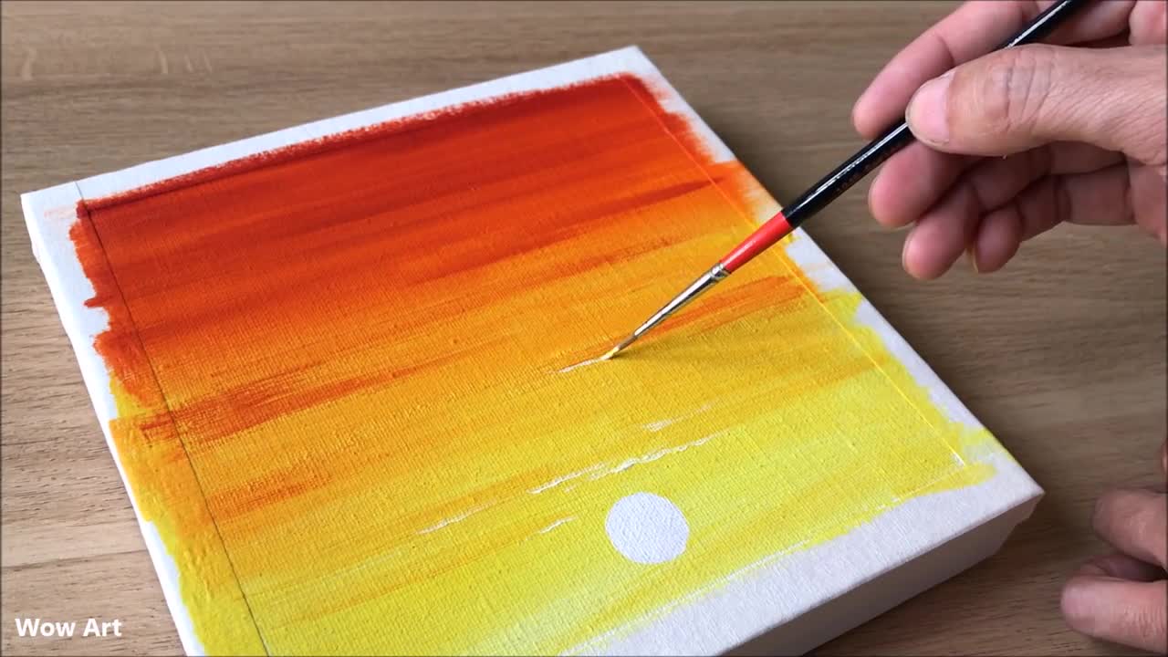 Daily Challenge #34 / Easy Art / Power lines at sunset painting