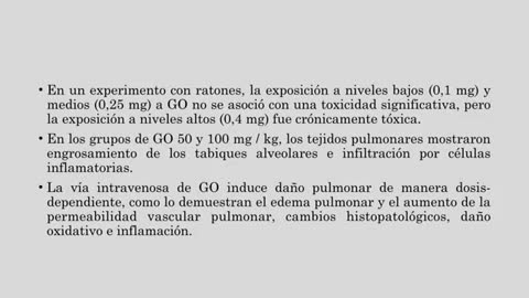 Tóxicidad pulmonar del óxido de grafeno.