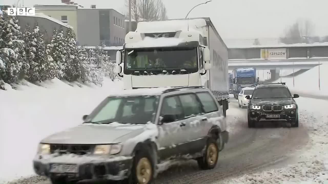 Snowstorms and blizzards across Europe - BBC News