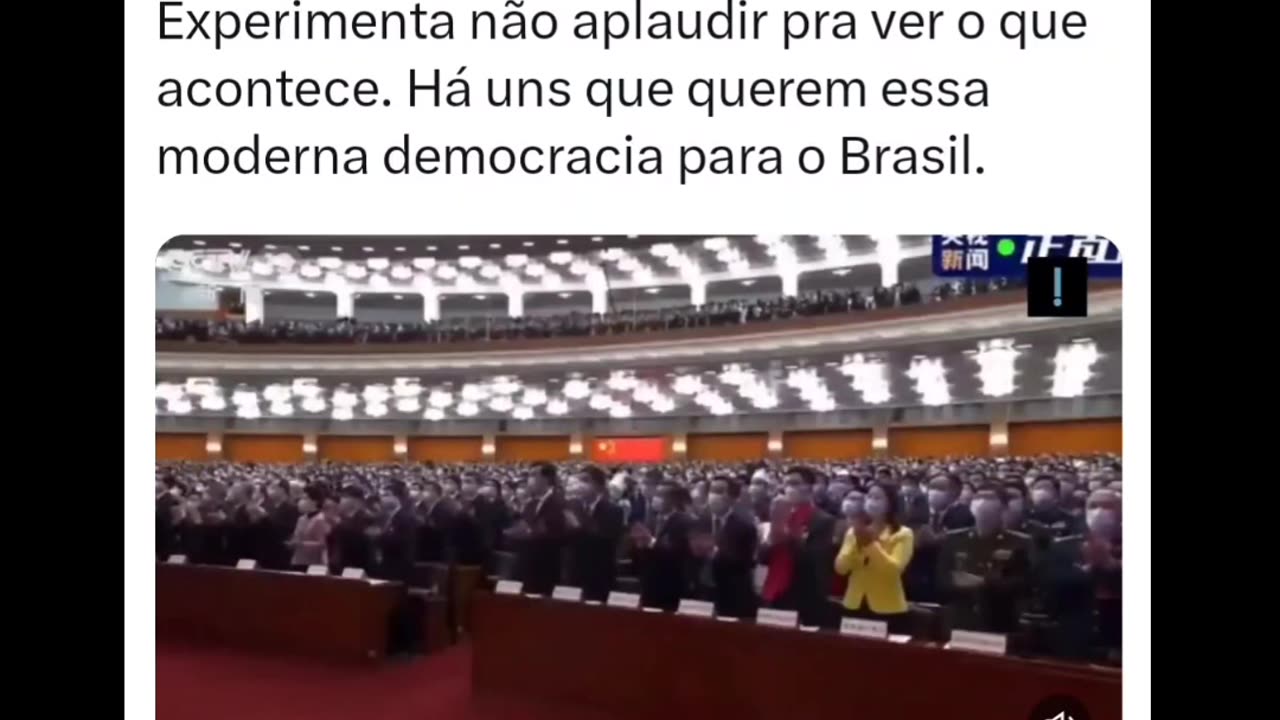 Experimenta não aplaudir para sentir toda a democracia chinesa.